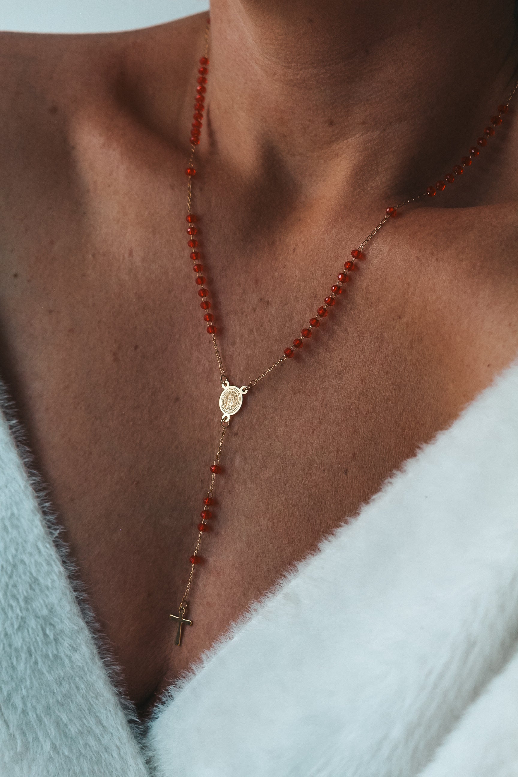 LETS PRAY | Red stone necklace