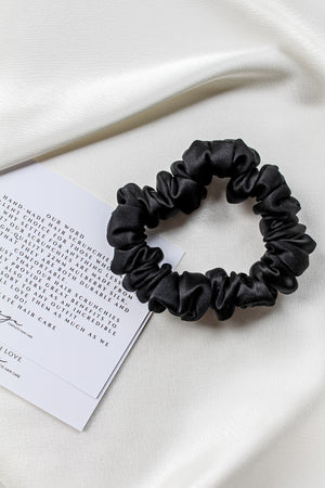 MIDNIGHT BLACK | 100% Mulberry Silk scrunchie