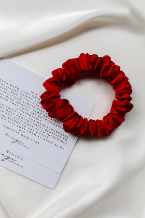 RED | 100% Mulberry Silk scrunchie