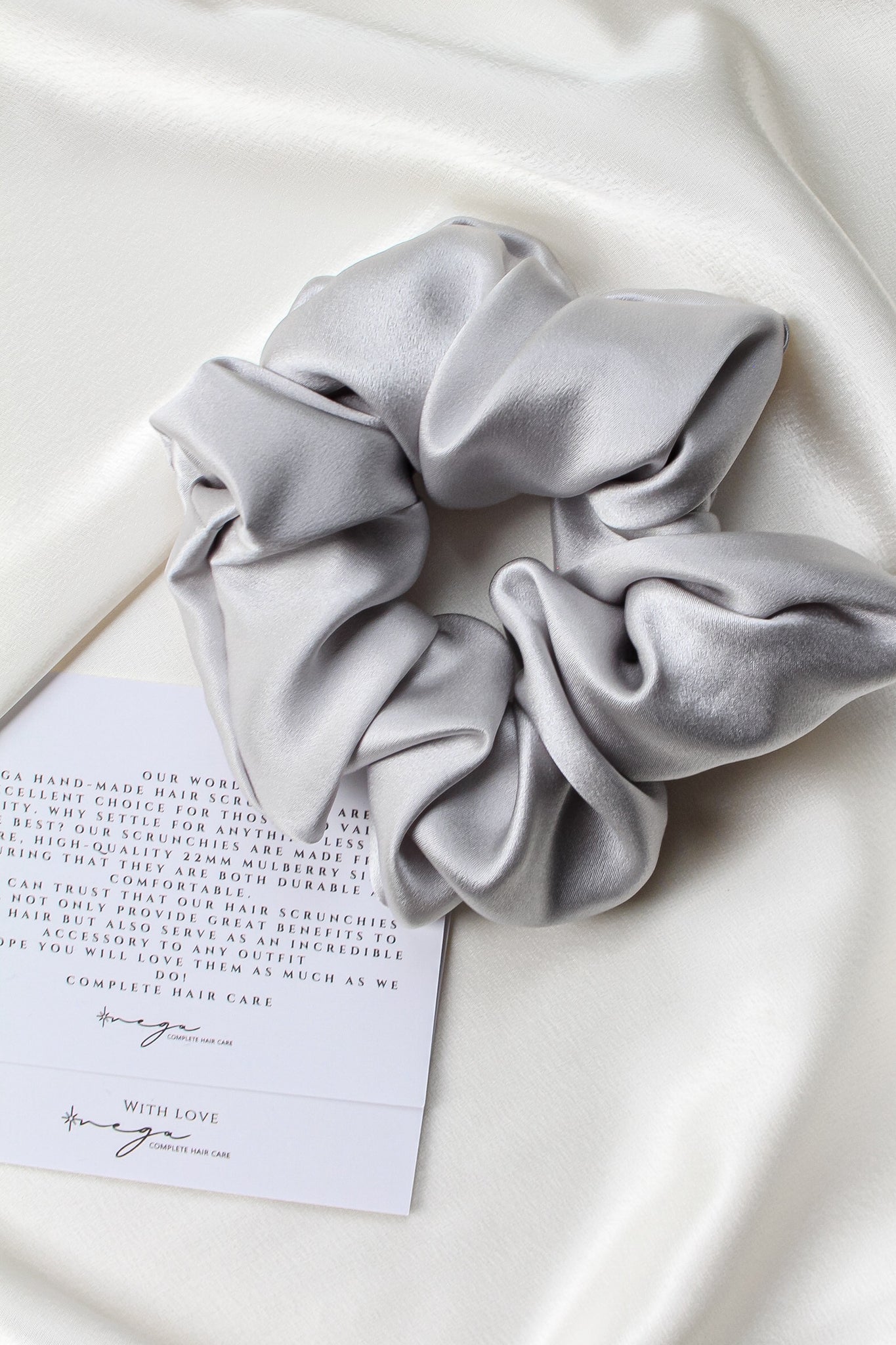 SILVER | 100% Mulberry Silk scrunchie