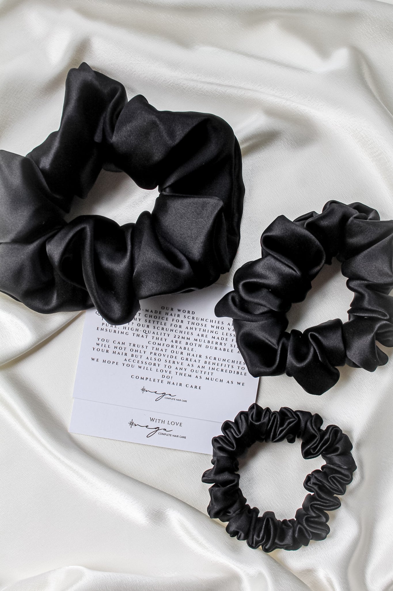 MIDNIGHT BLACK | 100% Mulberry Silk scrunchie