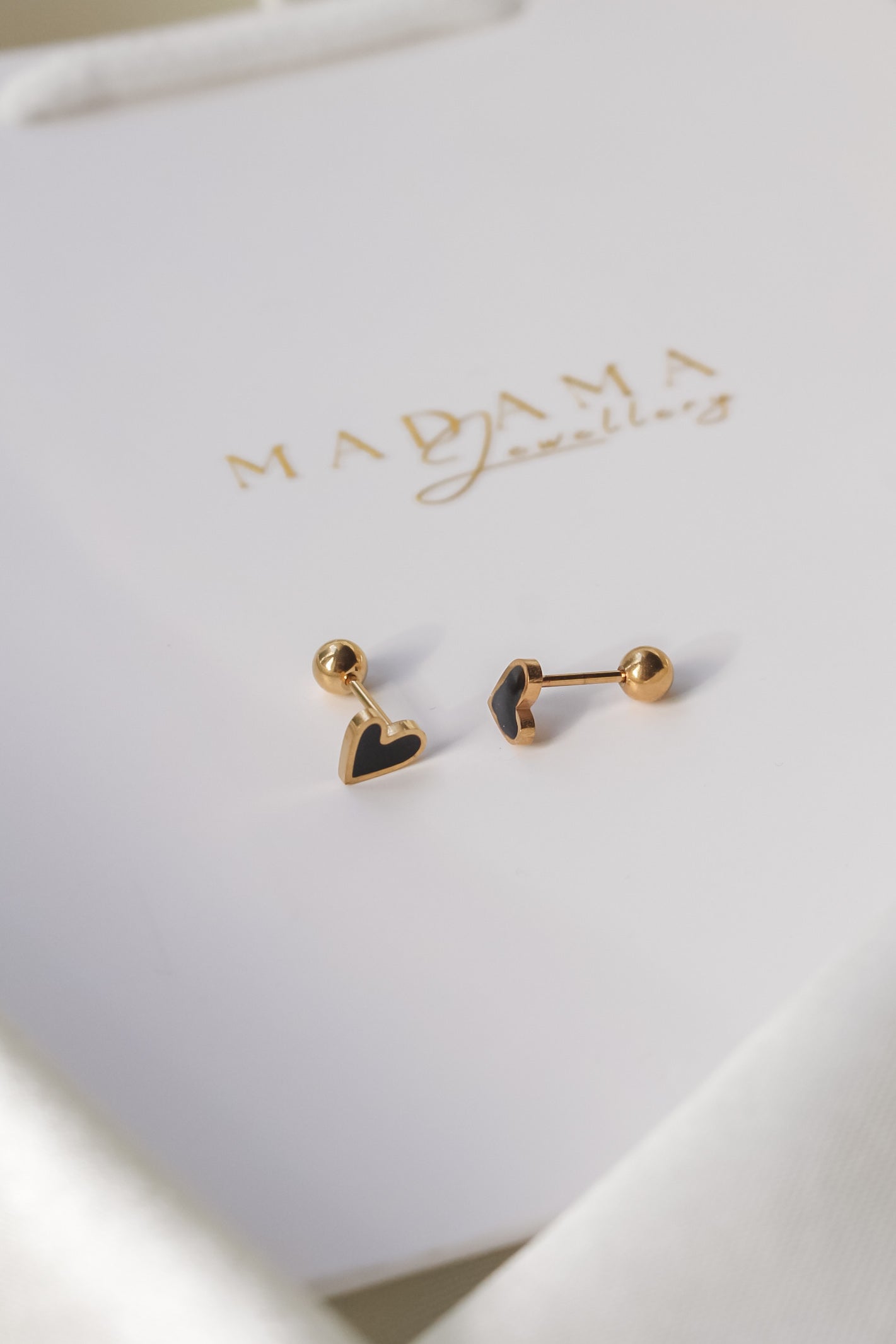 LOVE | Black Screw earrings