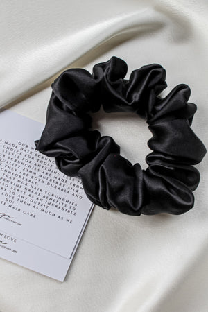 MIDNIGHT BLACK | 100% Mulberry Silk scrunchie