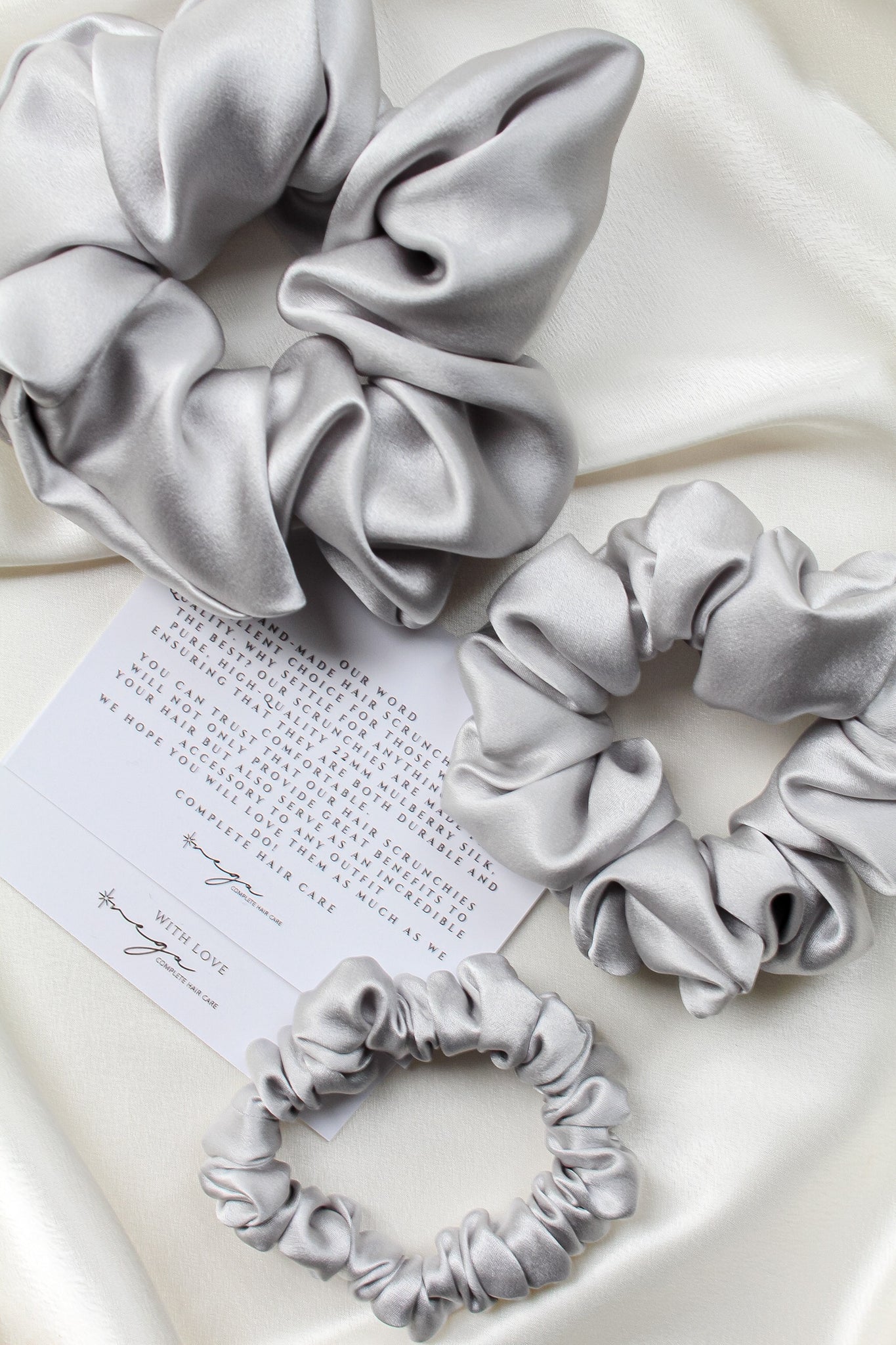 SILVER | 100% Mulberry Silk scrunchie