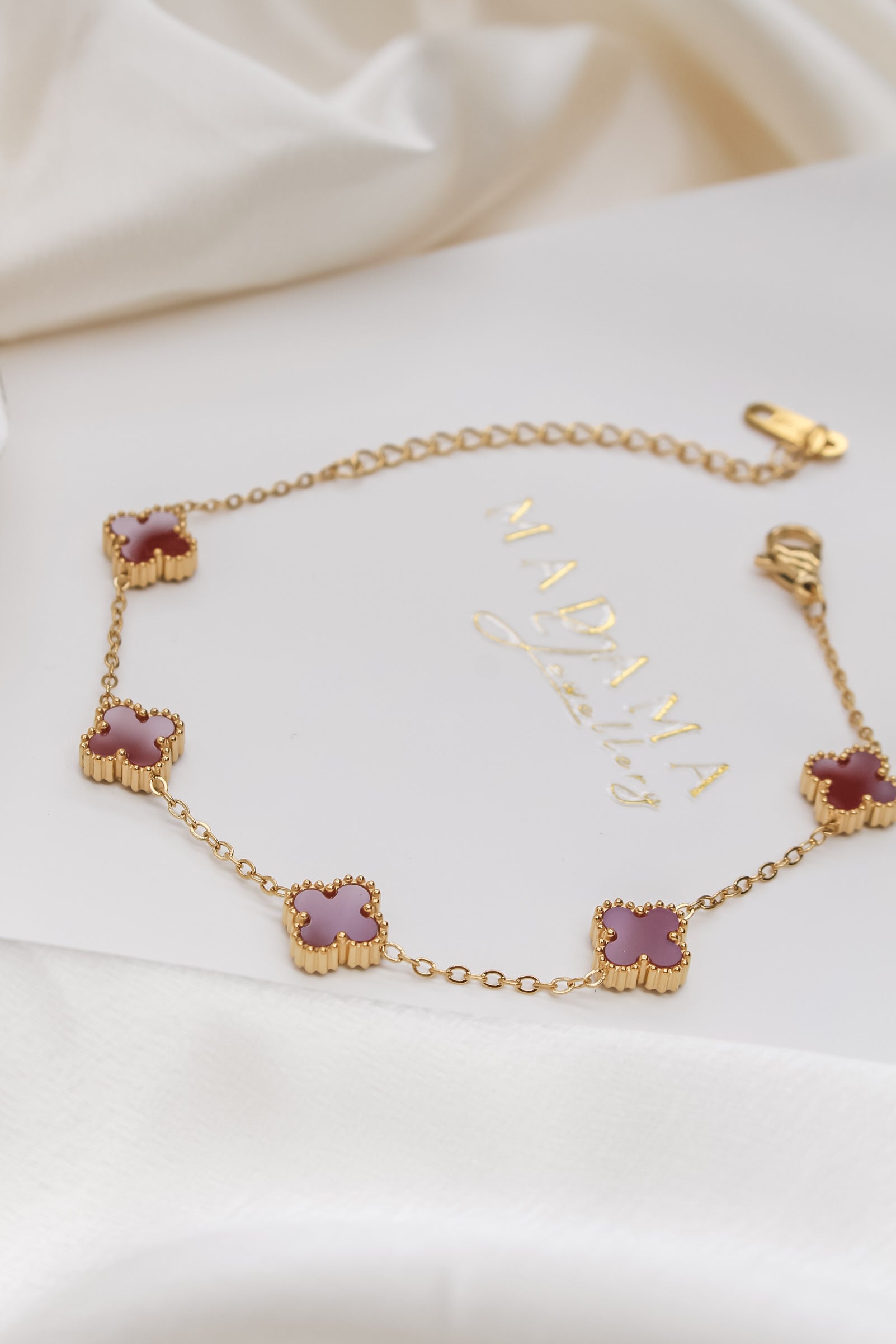 CLOVER LOVER | 9mm Burgundy Bracelet