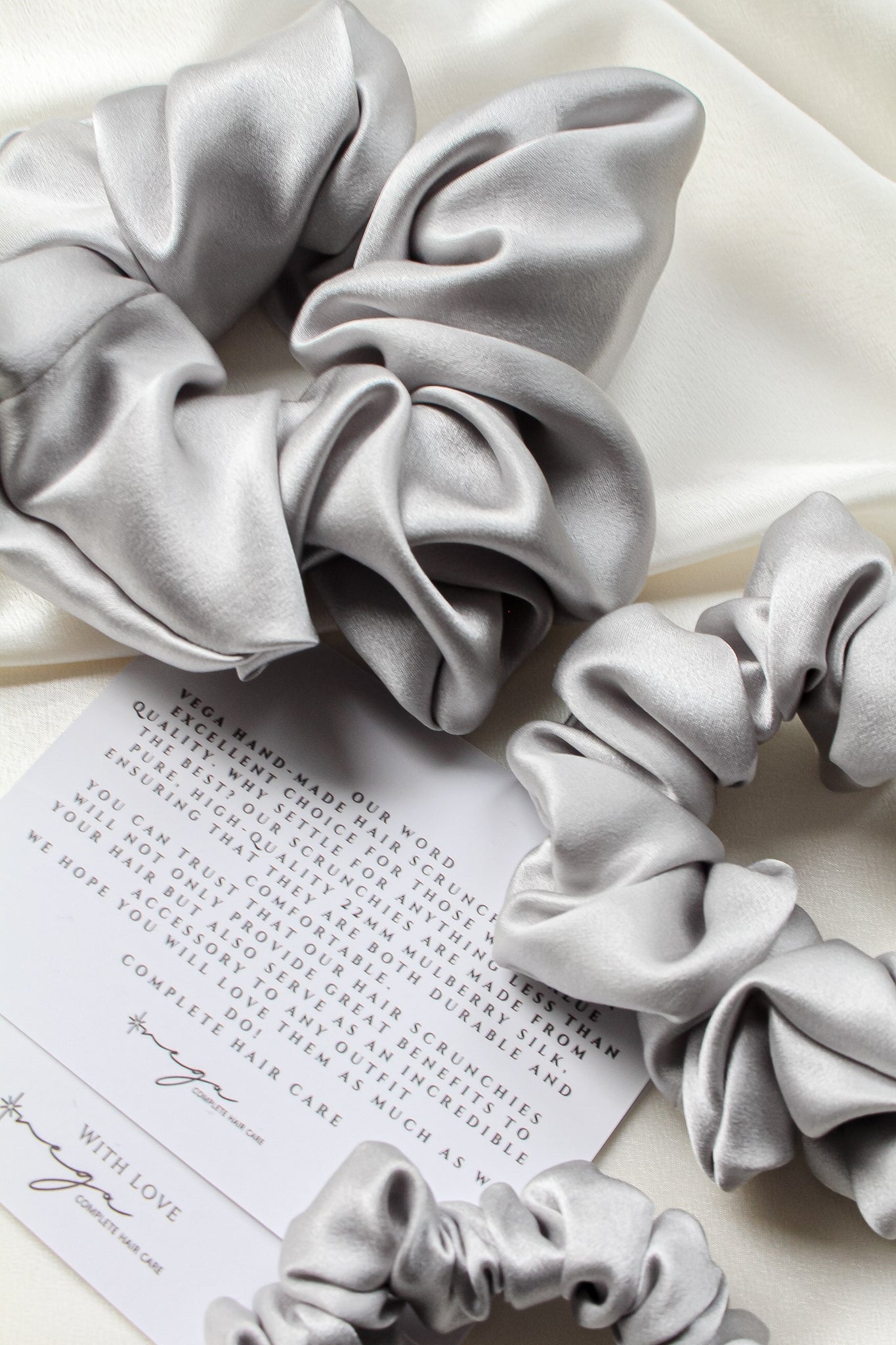 SILVER | 100% Mulberry Silk scrunchie