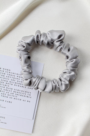 SILVER | 100% Mulberry Silk scrunchie