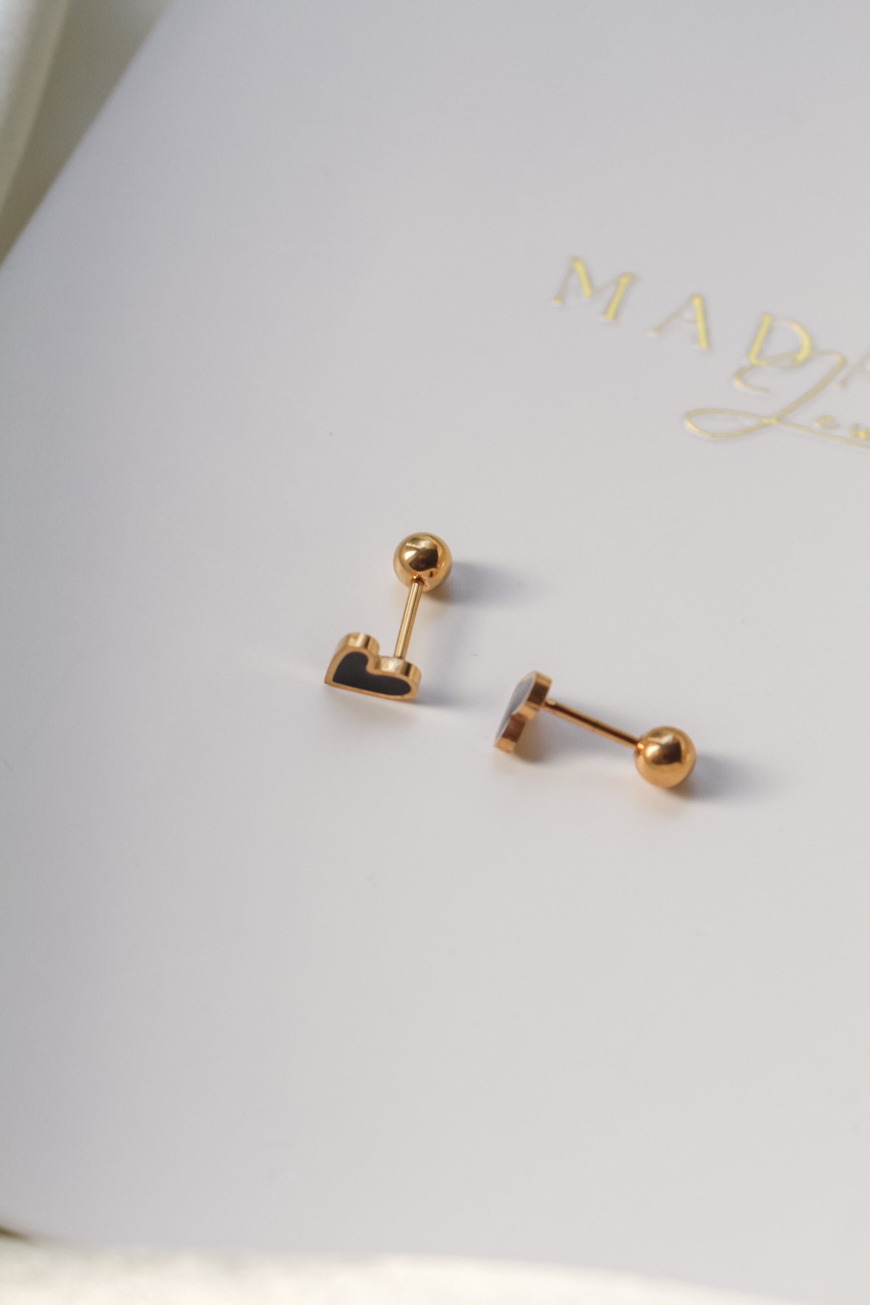 LOVE | Black Screw earrings