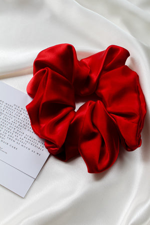 RED | 100% Mulberry Silk scrunchie