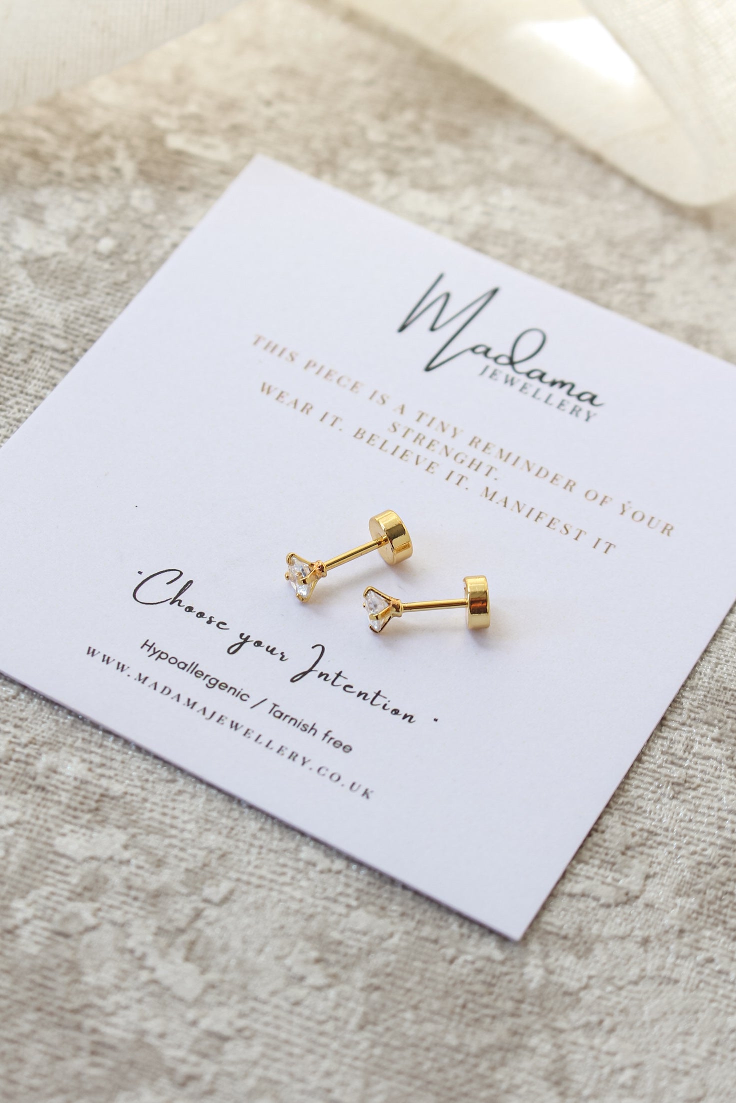MINI | Diamond Screw end earrings
